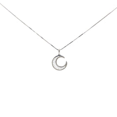 14KW .15CT MOON NECKLACE