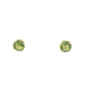 14K YELLOW GOLD 4.80CT PERIDOT 9.25MM ROUND STUD EARRINGS