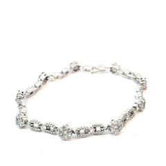 18k White Gold 3.00ct G VS2 Round Diamond Link Bracelet