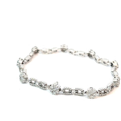 18k White Gold 3.00ct G VS2 Round Diamond Link Bracelet