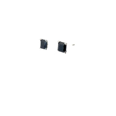 14k White Gold Onyx Princess Cut Stud Earring