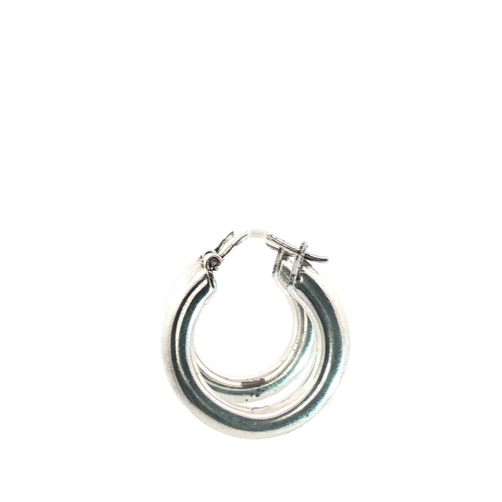 Sterling Silver Round Tube Hoop Earring 10 gram 6.5mm 1"inch