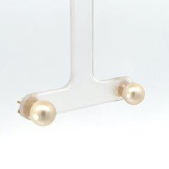 14k Yellow Gold Pearl Stud Earrings