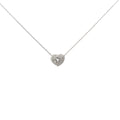 14k White Gold .25ct G VS2 Round Diamond Pave Heart with Lock Necklace