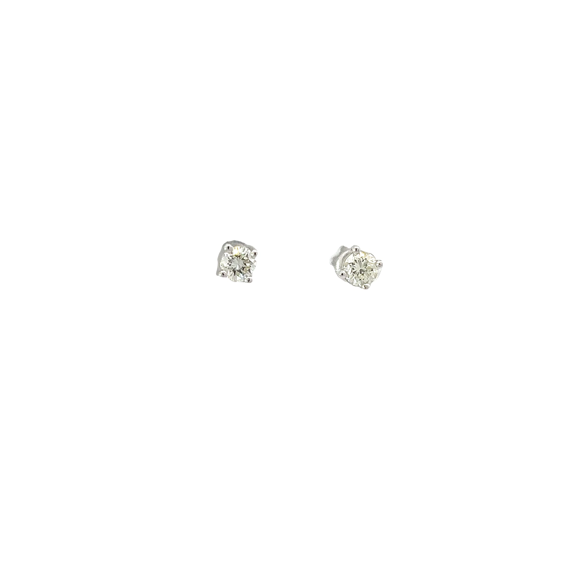 14K WHITE GOLD .95CT I VS2 ROUND DIAMOND STUD EARRING