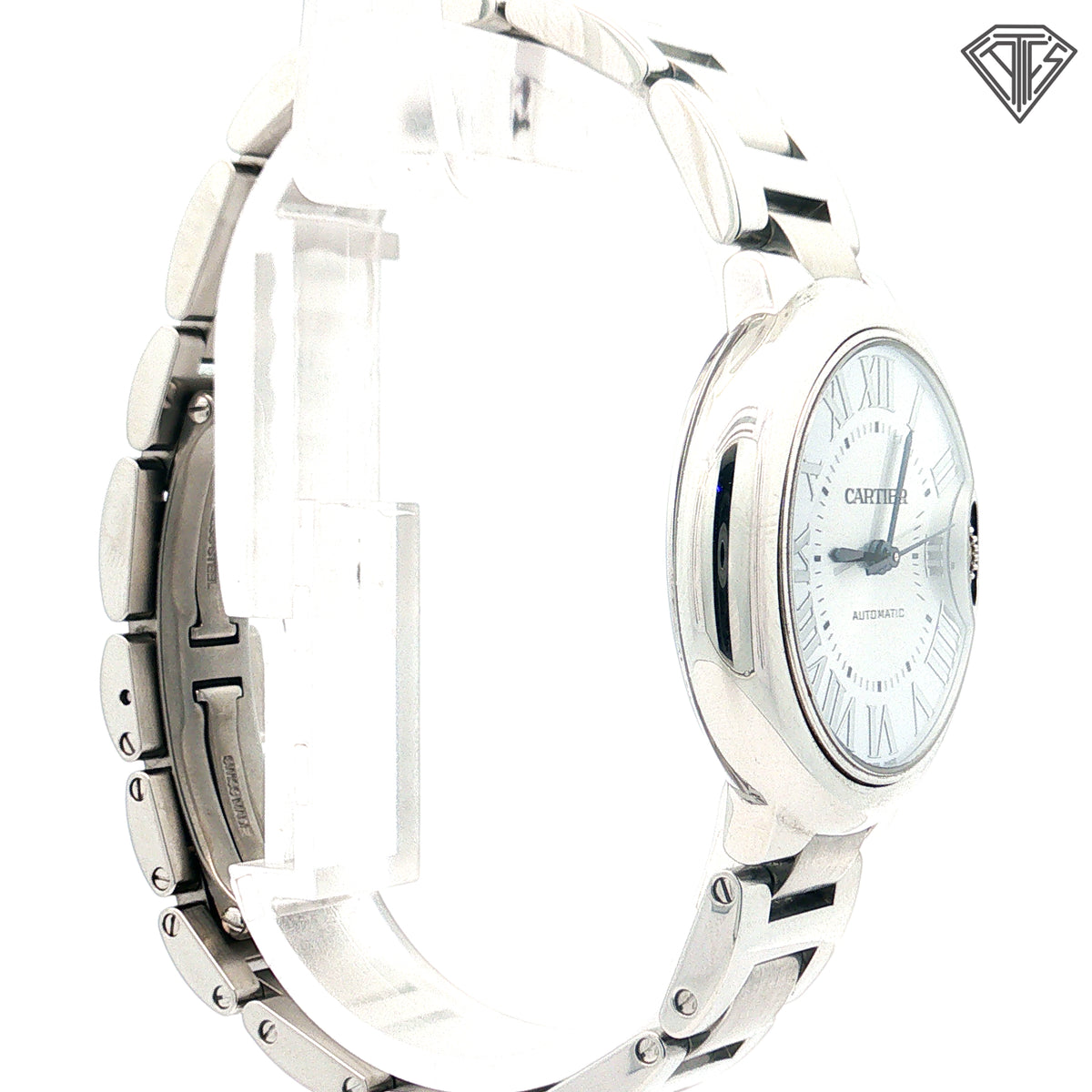 Pre-Loved Cartier Ballon Bleu De Cartier Watch 33mm Mechanical Movement with Automatic Winding/ Stainless Steel Case/ Blue Silvery Dial / Sapphire Crystal Ref# WSBB0062 / with Box and Papers
