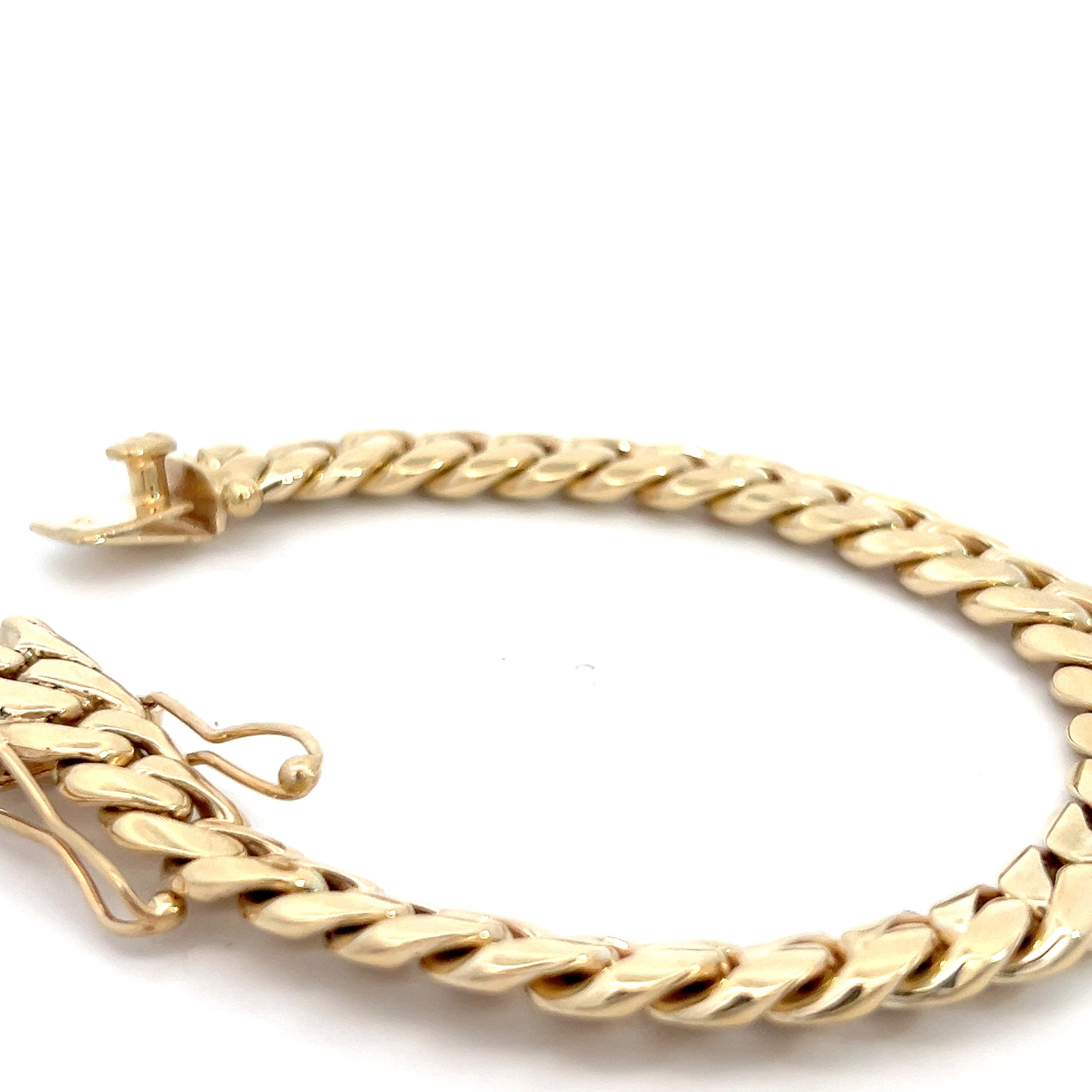 14k Yellow Gold 69.1 gram Men Cuban Link Bracelet 9 mm 8.5 inch