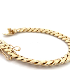 14k Yellow Gold 69.1 gram Men Cuban Link Bracelet 9 mm 8.5 inch