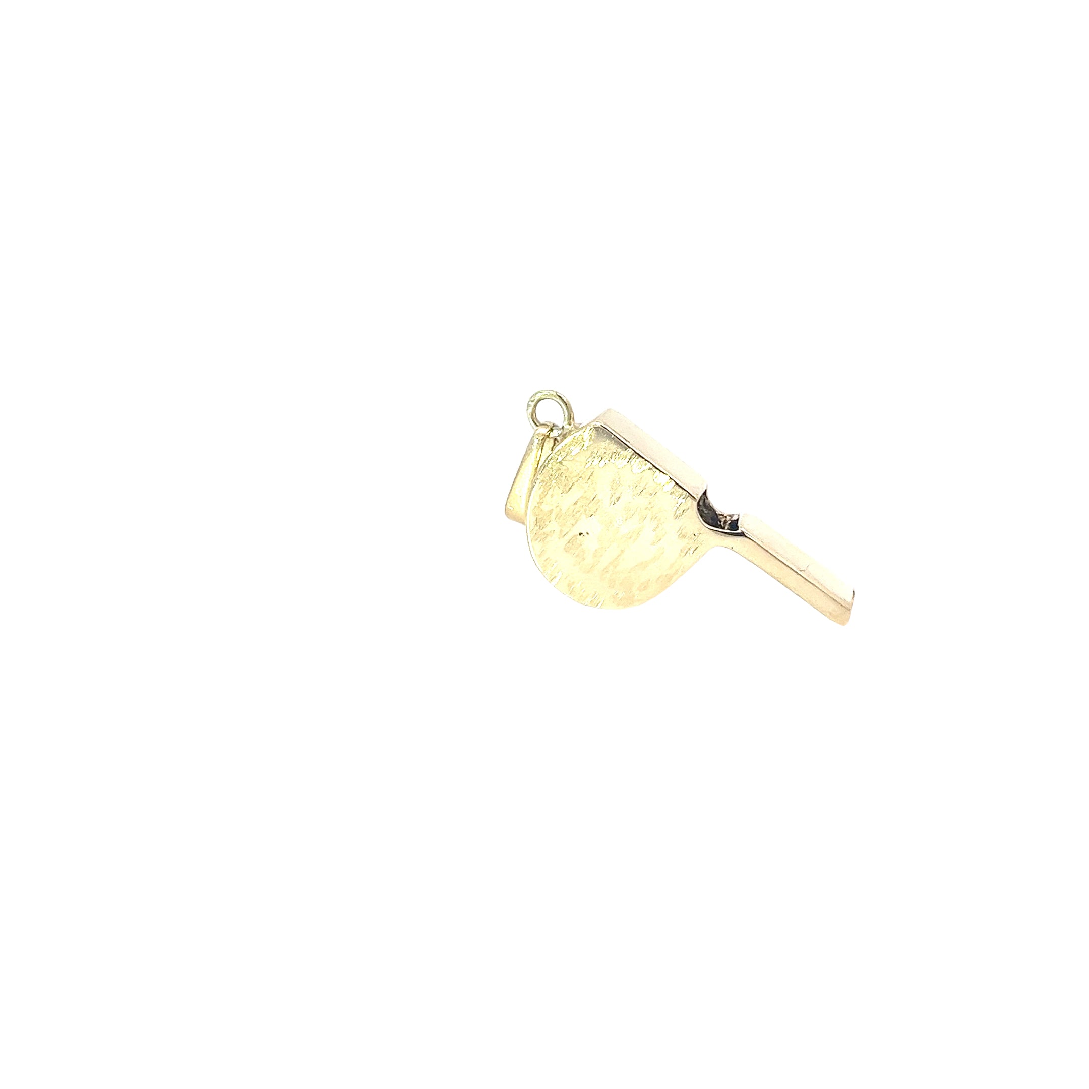 14K Yellow Gold Vintage Gold Whistle Pendant 1" X 1/2" 3.6 gram