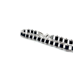 14k White Gold 20 Gram Motor Cycle Chain Link Bracelet