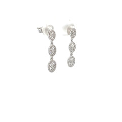 18k White Gold .50ct G VS2 Round Diamond Dangle Earrings