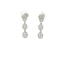 18k White Gold .50ct G VS2 Round Diamond Dangle Earrings