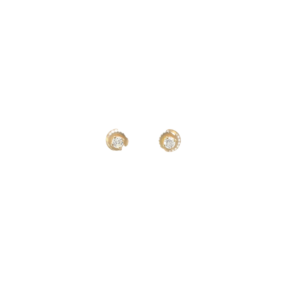 14k Yellow Gold .40ct G SI1 Round Diamond Stud Earrings