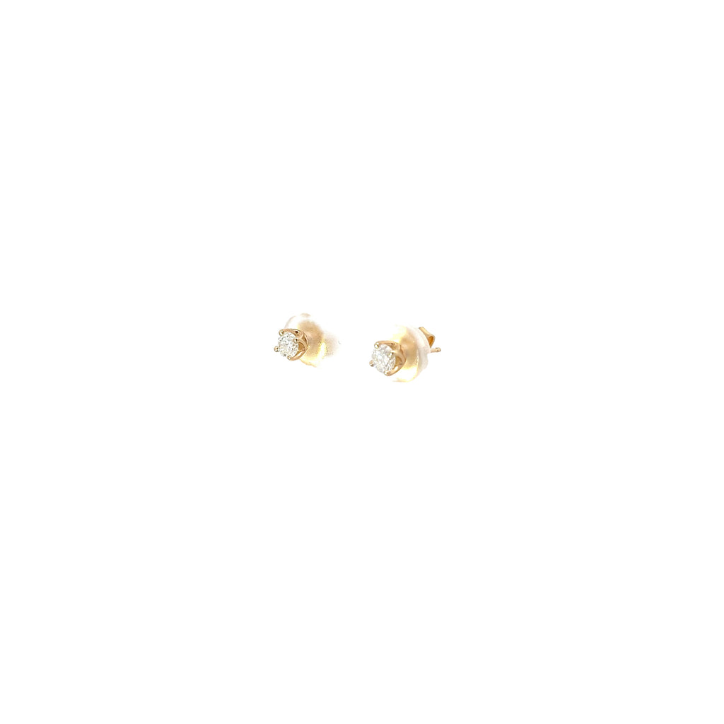14k Yellow Gold .40ct G SI1 Round Diamond Stud Earrings
