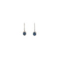 18k White Gold 1.45ct Blue Sapphire and .25ct G SI1 Round Diamond Drop Earrings