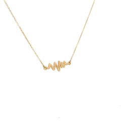 14k Yellow Gold 2 Grams Heartbeat Necklace