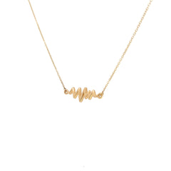 14k Yellow Gold 2 Grams Heartbeat Necklace