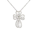 14k White Gold .75ct G SI1 Round Diamond Cross Necklace