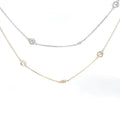 14k White / Yellow Gold 2.42ct G/H VS2 / SI1 Round Diamond by the Yard Necklace