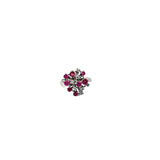 18k white gold Vintage 1.20ct Ruby and .40 G SI1 Round Diamond ring