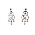 14k White Gold 1.00ct G SI1 Round Diamond and 1.00ct  Round Blue Sapphire Dangle Bubble 1.75 inch Long/ .75 inch Wide 8.2 Gram