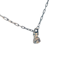 Sterling Silver 22.1 gram Paperclip Neck with a Hand Fist Pendant