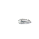 Pre-Owned Tiffany & Co. Platinum 1.06ct Round Diamond Solitaire Channel  Band  Size 6