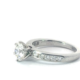 Pre-Owned Tiffany & Co. Platinum 1.06ct Round Diamond Solitaire Channel  Band  Size 6