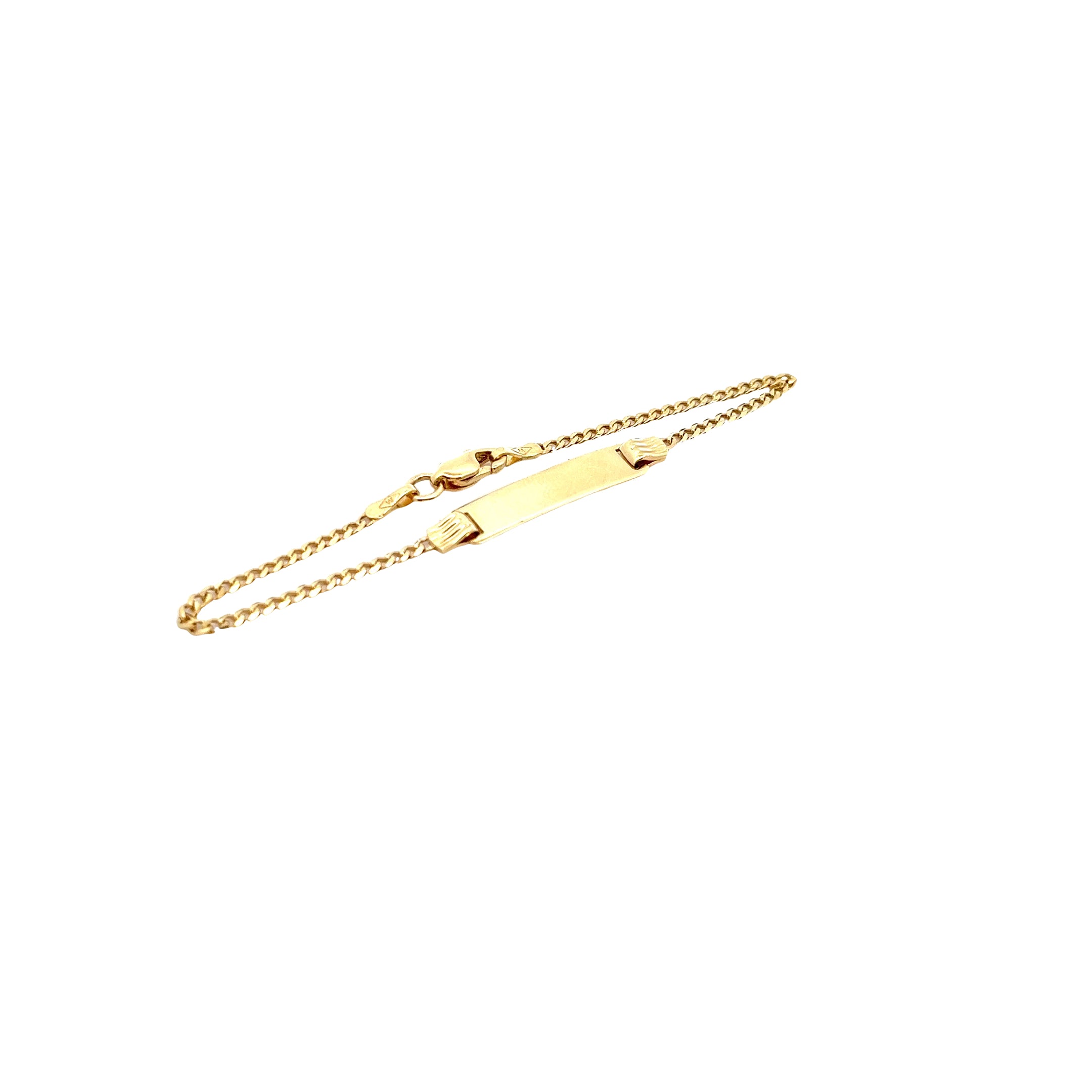 14K YELLOW GOLD CUBAN LINK BABY ID BRACELET 2.2 GRAM