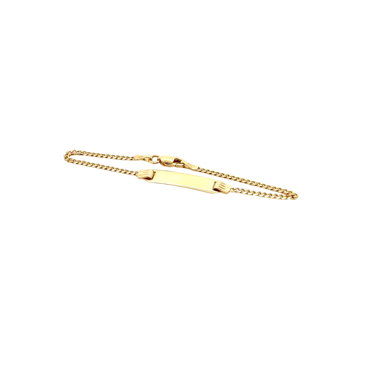 14K YELLOW GOLD CUBAN LINK BABY ID BRACELET 2.2 GRAM