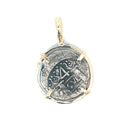 14k Two Tone Medium/Large Coin Frame Atocha Copy Pendant