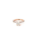 14k Rose Gold 1.37ct F I1 Oval Center Diamond/ .38ct G VS2 Round Diamond  Engagement Ring Certified By GIA # 5231520304