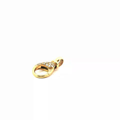 18k Yellow Gold .25ct E VS1 Pave Round Diamond Lobster Clasp Charm