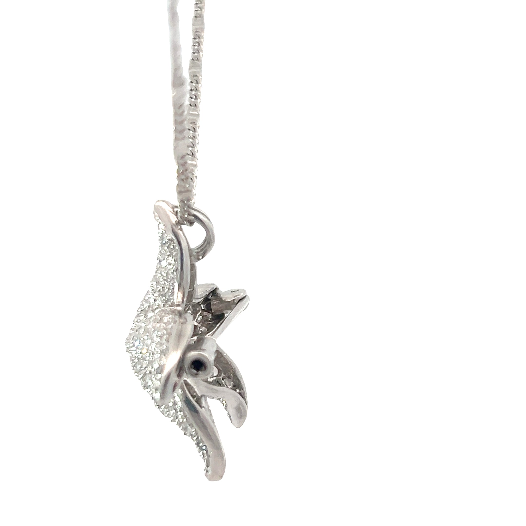 18k White Gold 2.15ct E VS2 Round Diamond Starfish Pin / Pendant 1" 1/4 x 1" 1/4