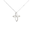 18k White Gold .50ct G SI1 Round Diamond Cross Necklace