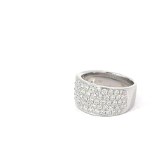 14k White Gold 1.50ct F VS2 Round Diamond 5 Rows Pave Band