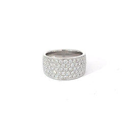 14k White Gold 1.50ct F VS2 Round Diamond 5 Rows Pave Band