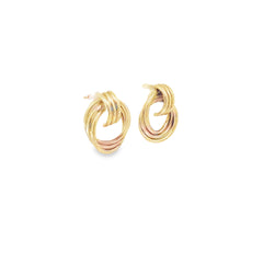 14k Yellow Gold 2.40 gram Circle Stud Earrings