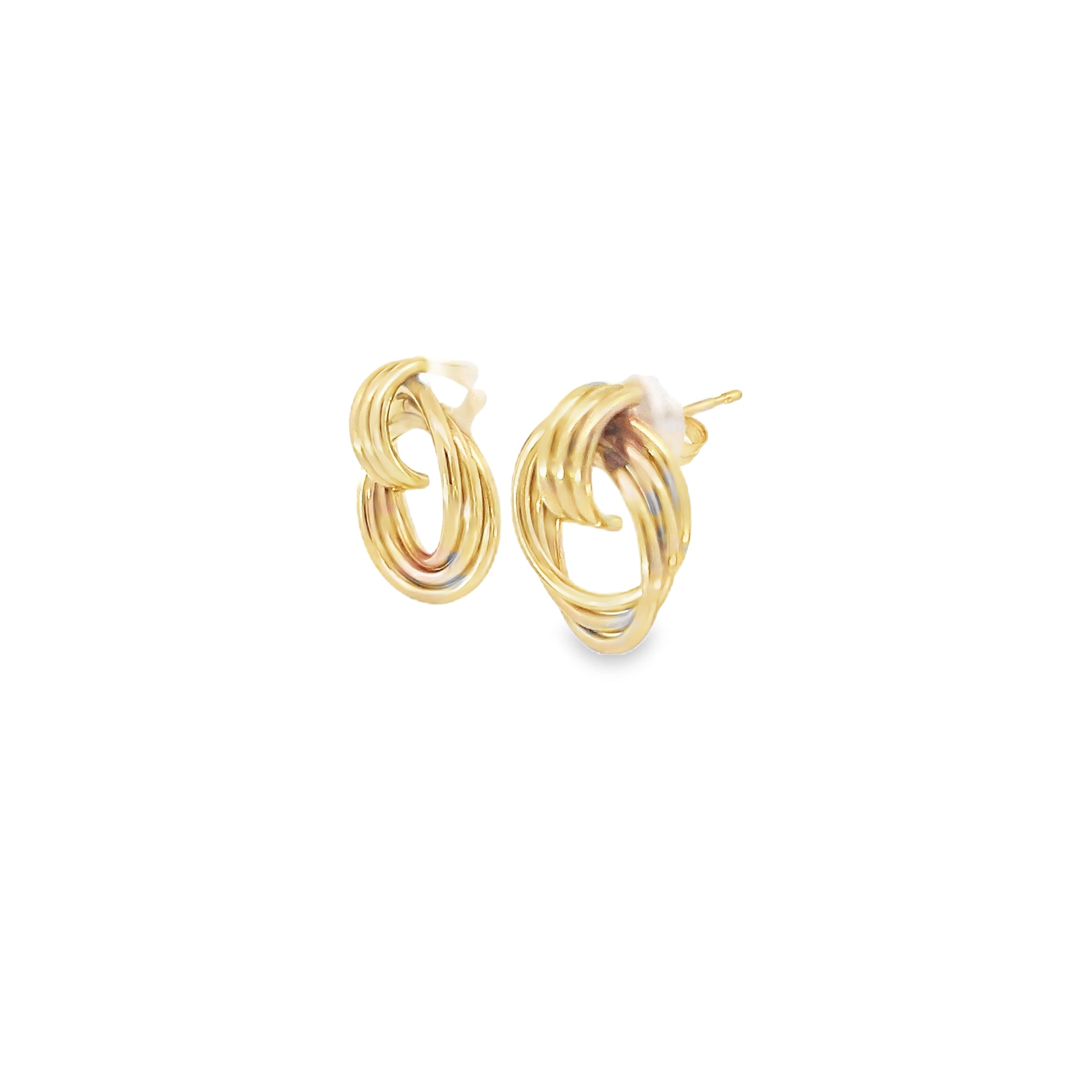 14k Yellow Gold 2.40 gram Circle Stud Earrings