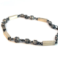Sterling Silver 15.4 Gram Men's Bracelet with Round Cubic Zirconium Stone