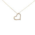 14k Yellow Gold .65ct  G VS2 Round Diamond Heart Necklace 3.2 gram