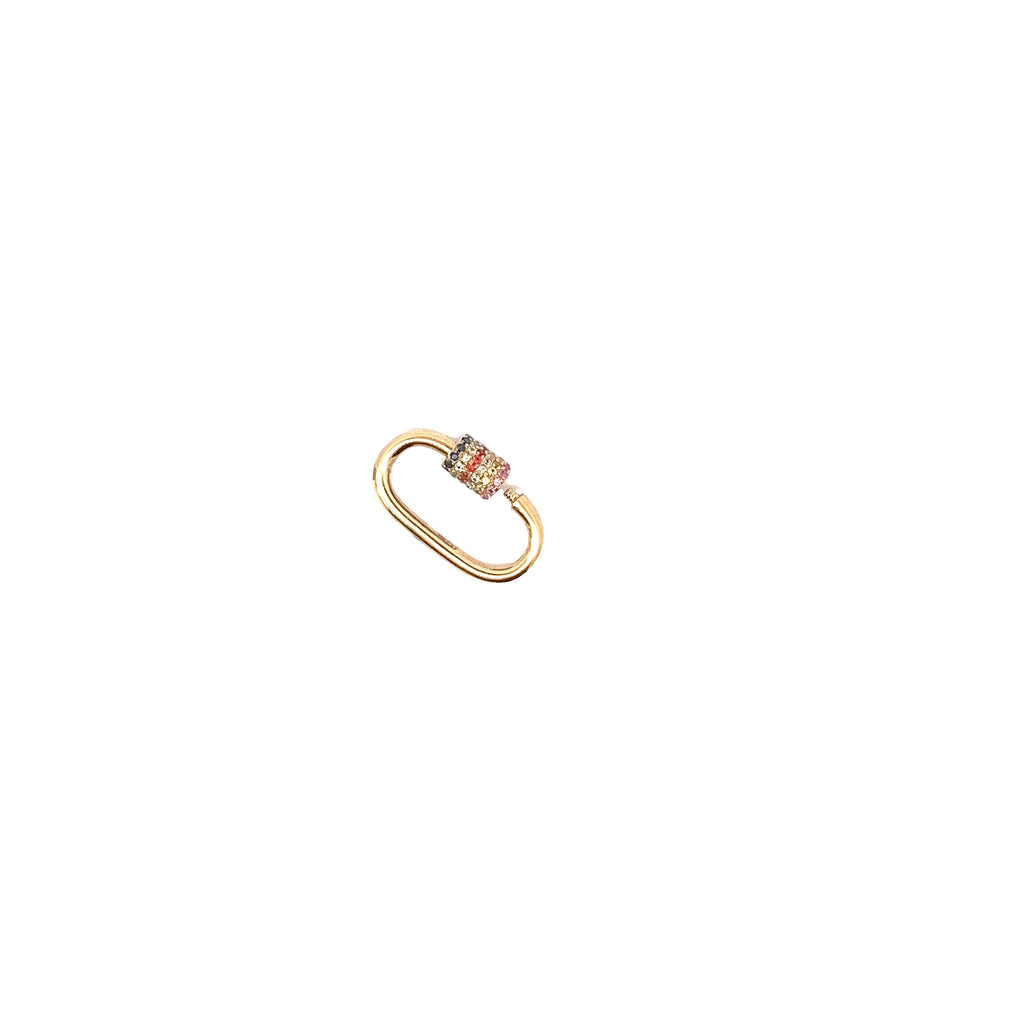 14k Yellow Gold .45ct Multi Colored Sapphire Clip