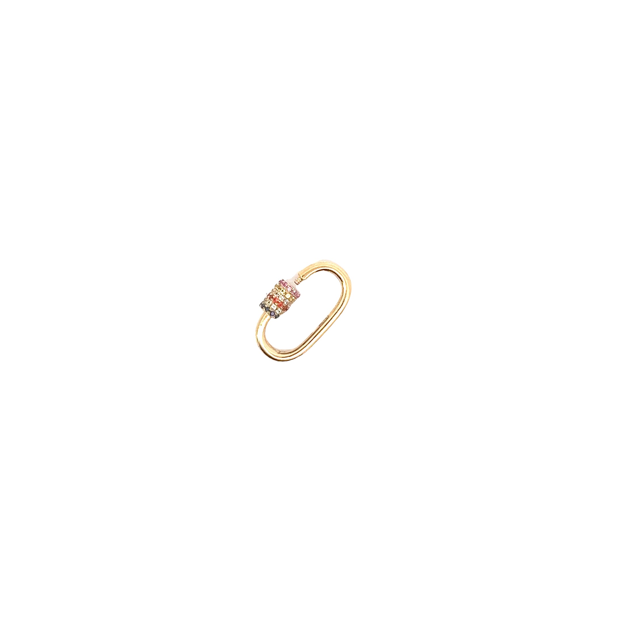14k Yellow Gold .45ct Multi Colored Sapphire Clip