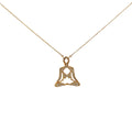 14k Yellow Gold .34ct G VS2 Round Diamond Buddha and Lotus Flower Necklace