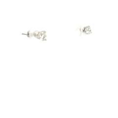 14k White Gold .75ct H VS2 Round 3 Prong Martin Setting Stud Earrings