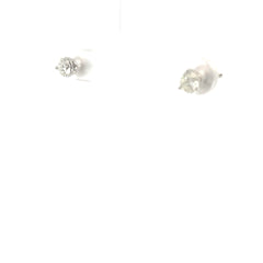 14k White Gold .75ct H VS2 Round 3 Prong Martin Setting Stud Earrings