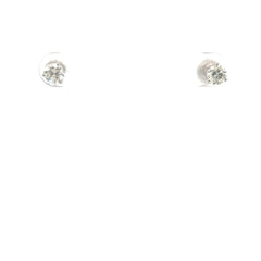 14k White Gold .75ct H VS2 Round 3 Prong Martin Setting Stud Earrings