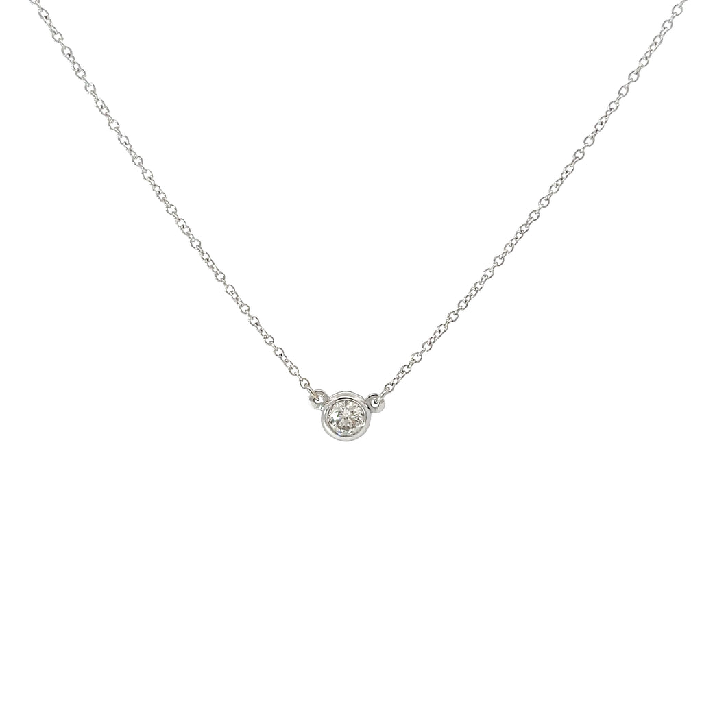 14k White Gold .25ct G SI1 Round Diamond Solitaire Pendant