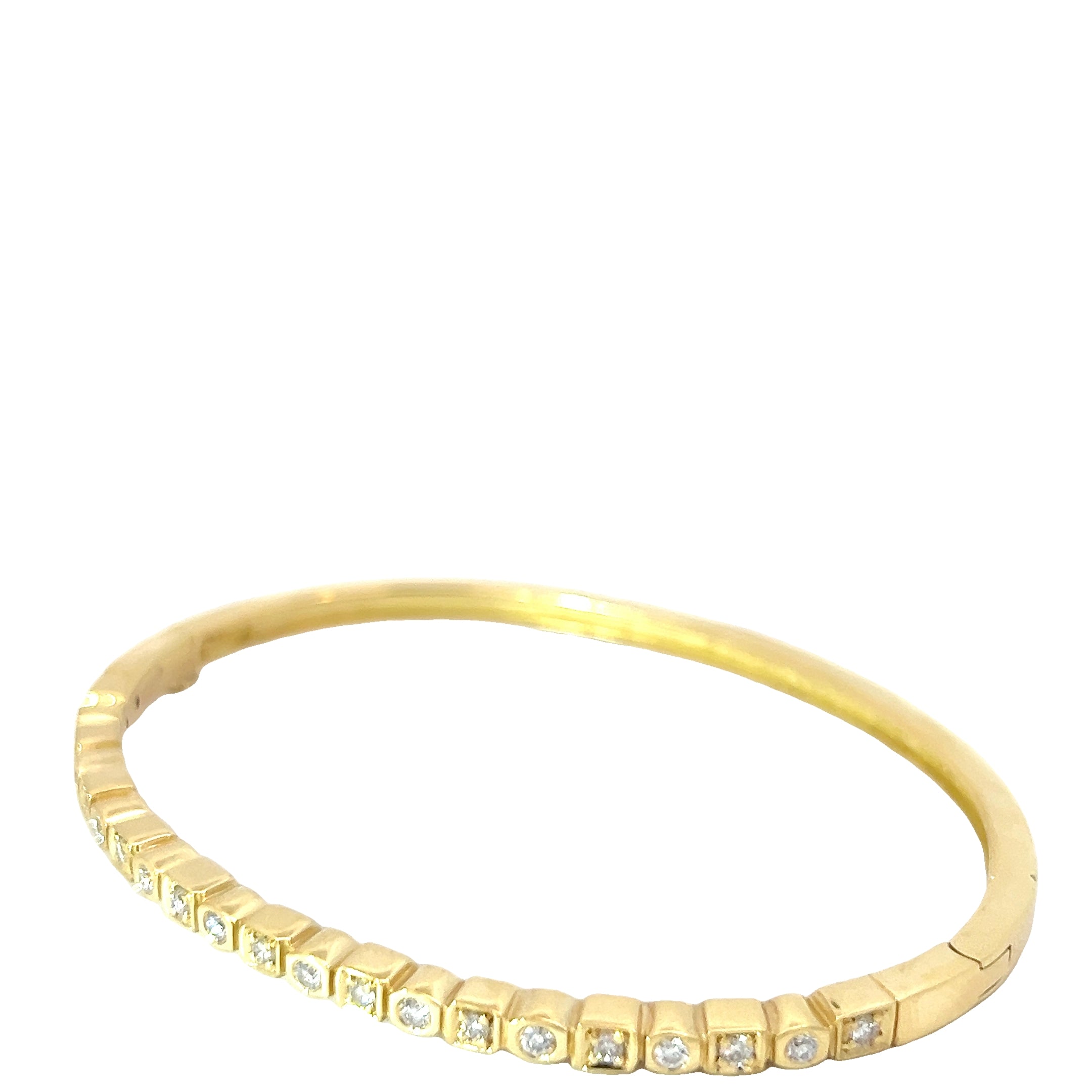 18k Yellow Gold .75ct F VS2 Round Diamond Bangle Bracelet