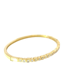18k Yellow Gold .75ct F VS2 Round Diamond Bangle Bracelet